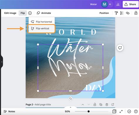mirror text in canva